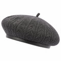 Béret taille unique en maille gris foncé style classique