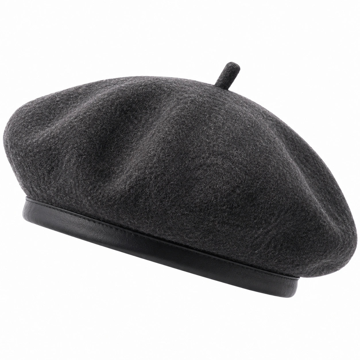 Béret taille unique en feutre anthracite style classique