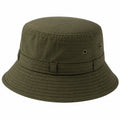 Chapeau bob taille unique en tissu vert kaki - style utilitaire à bord souple