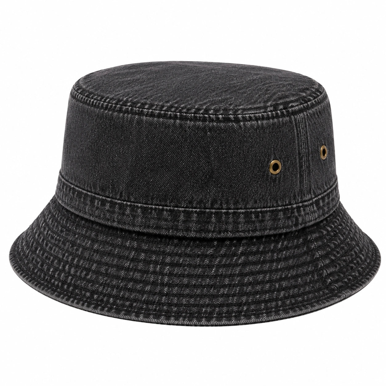 Chapeau bob taille unique en denim noir délavé style décontracté