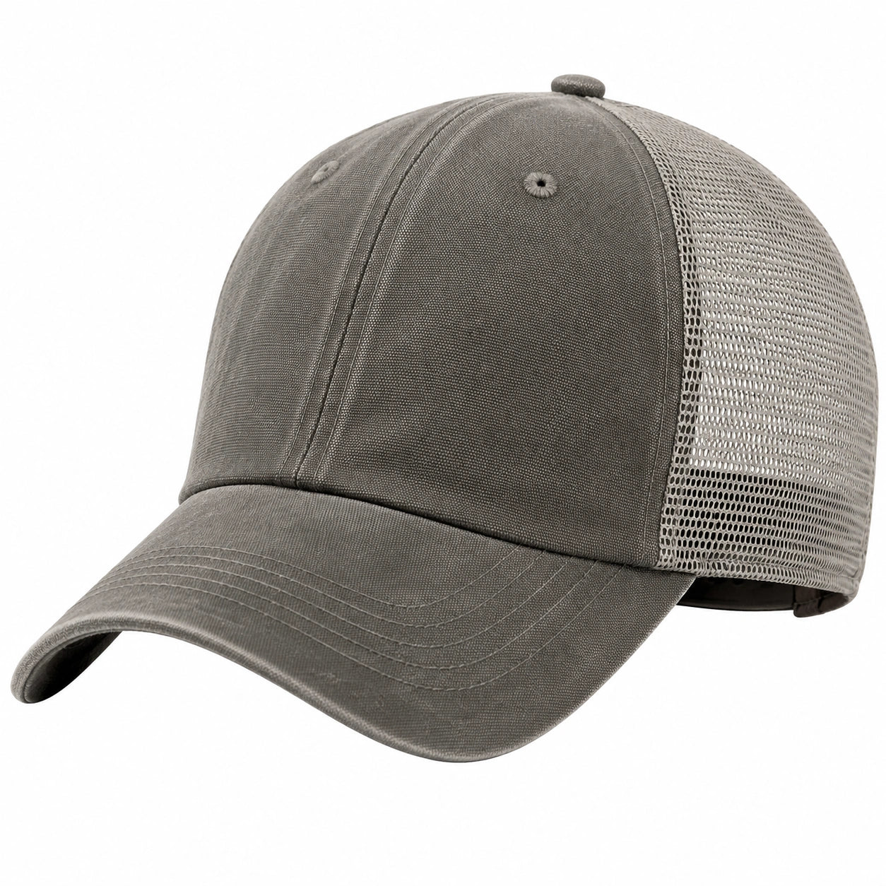 Casquette trucker taille unique gris en textile avec panneau filet ajustable