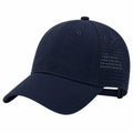 Casquette de baseball taille unique en tissu bleu marine respirante réglable