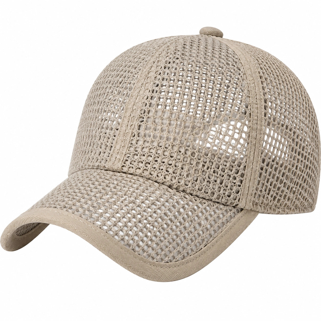 Casquette de baseball taille unique en maille beige respirante pour usage quotidien