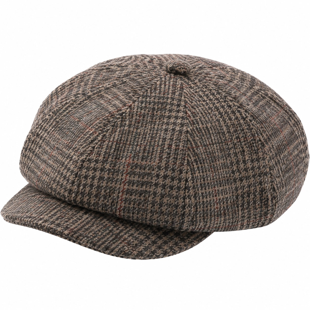 Casquette gavroche taille unique textile marron à carreaux style classique