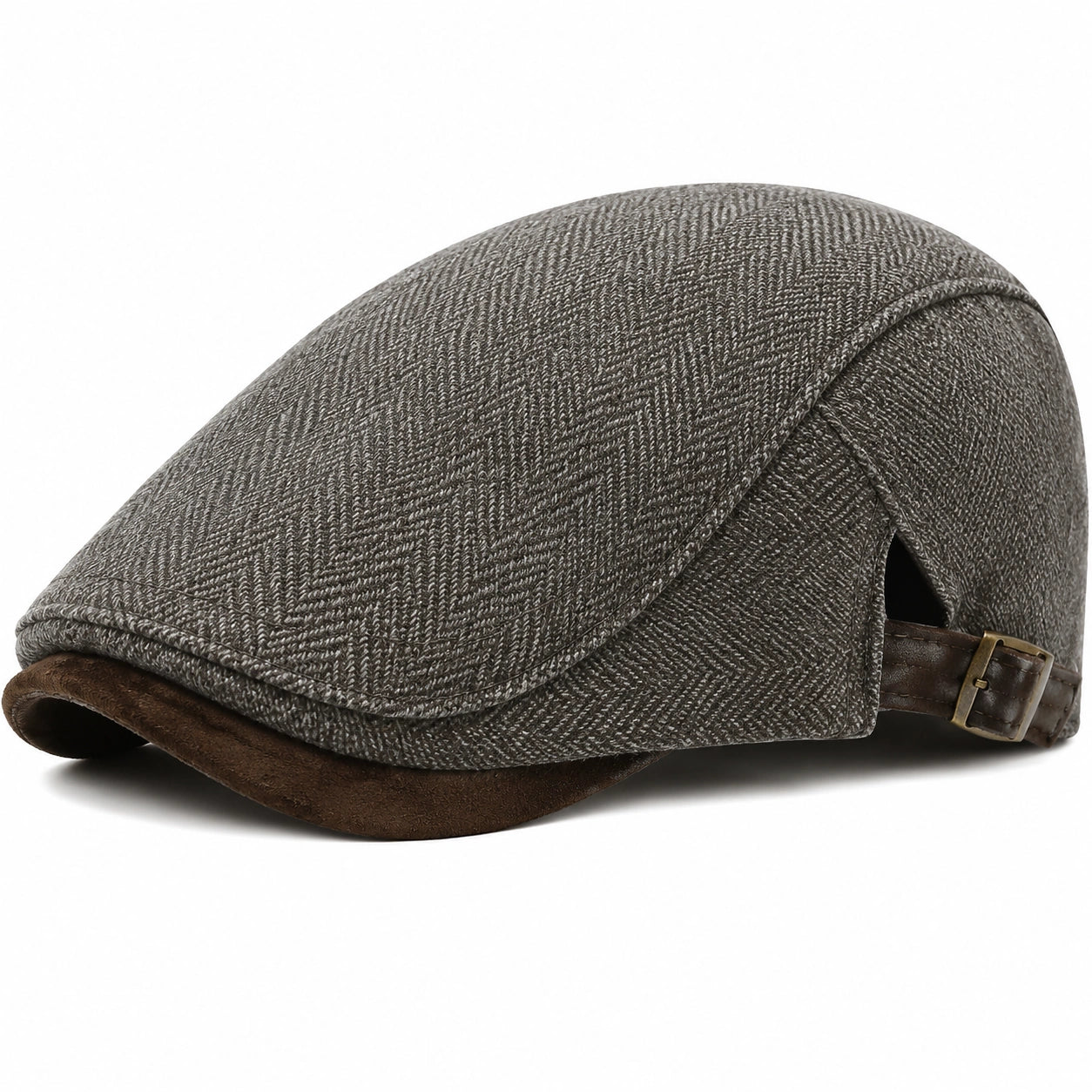 Casquette plate taille unique textile gris ajustable style vintage