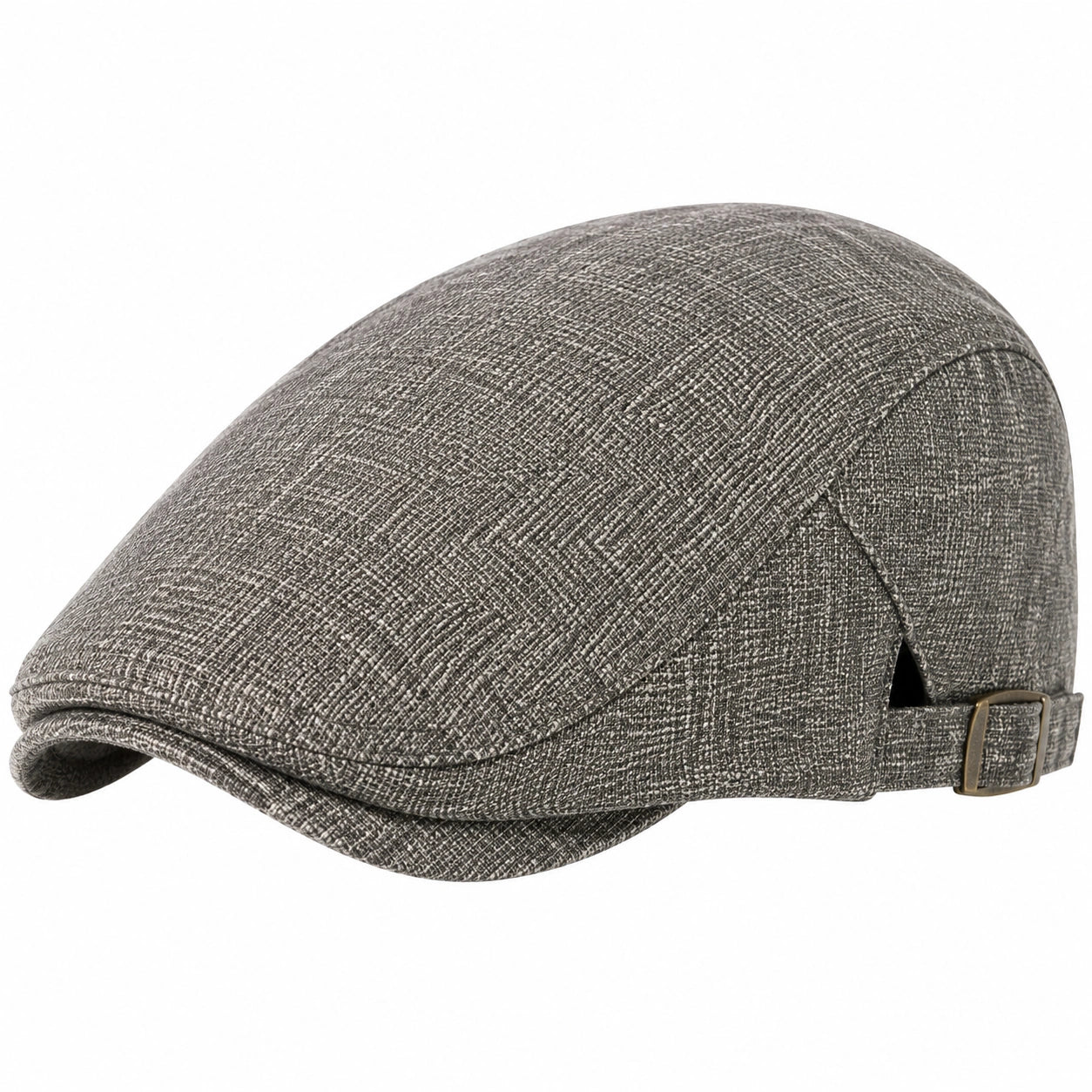 Casquette plate taille unique textile gris chiné réglable style classique