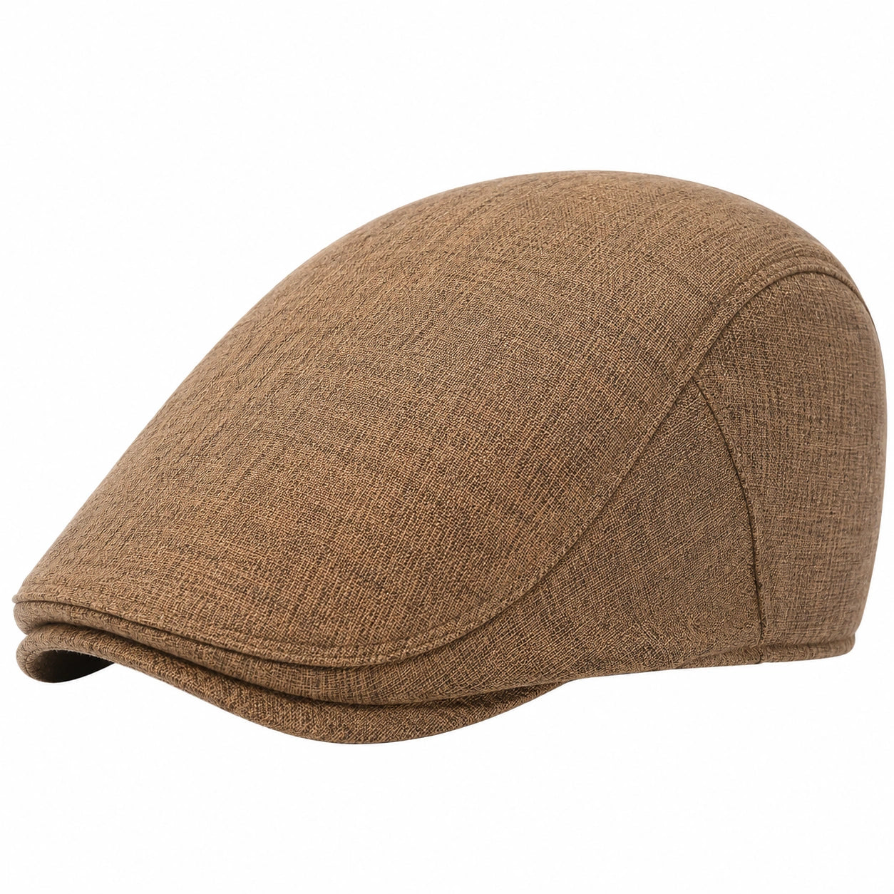 Casquette plate taille unique en tissu marron style classique