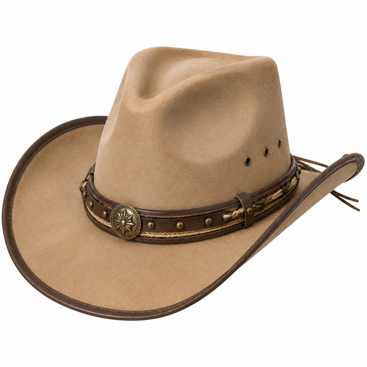 Chapeau cowboy taille unique en suédine beige style western