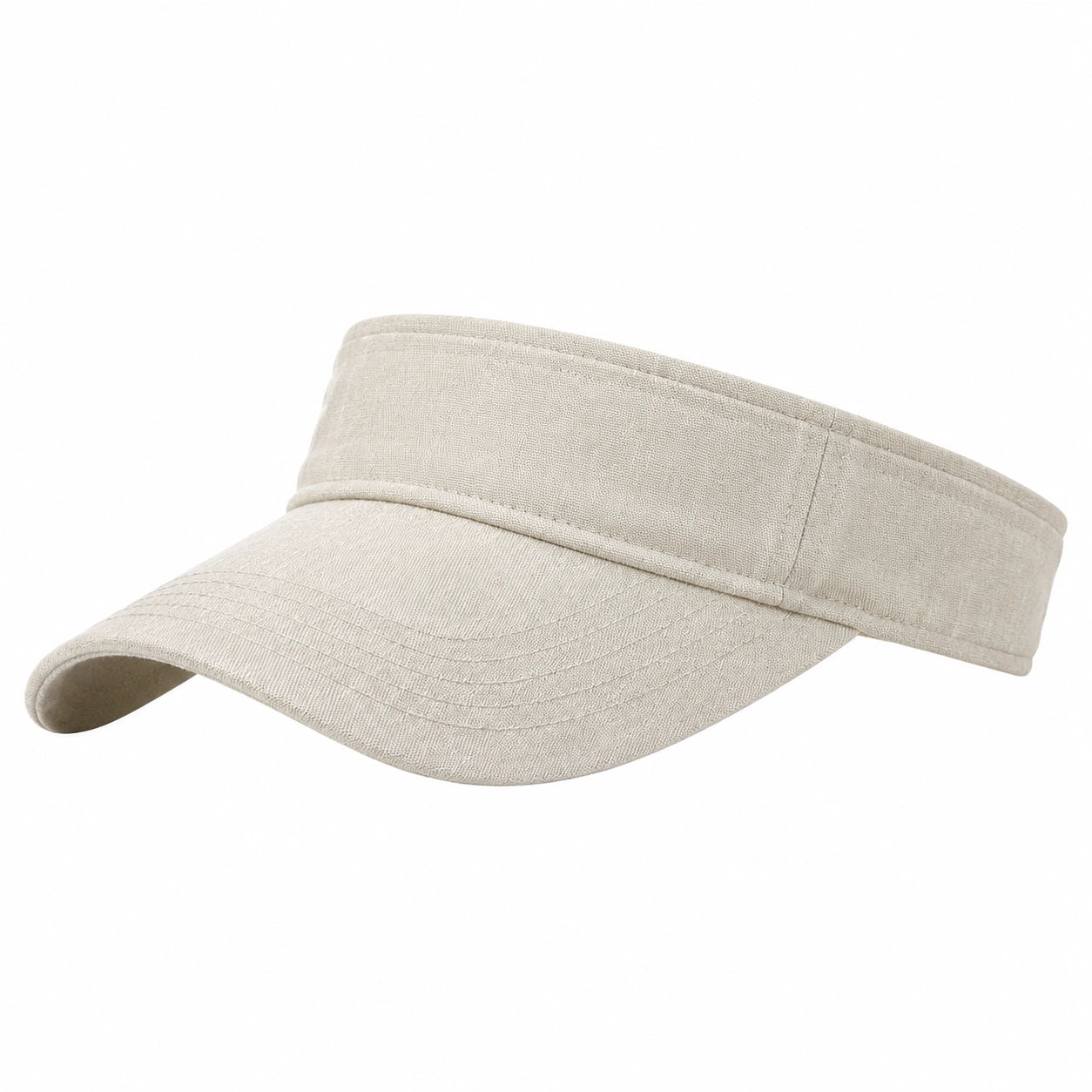 Visière taille unique en tissu beige - protection solaire décontractée